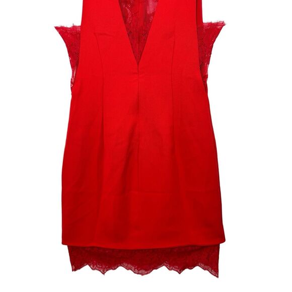 NWT NBD Britney Mini Red Lace Panels Cocktail Sleeveless Dress size small - Picture 5 of 10